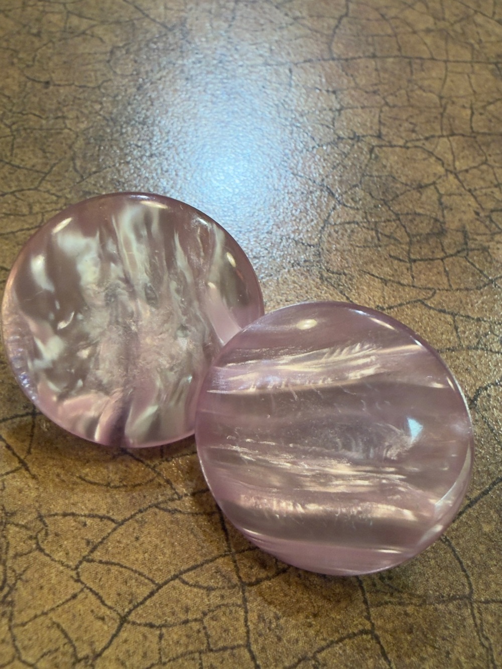 Lavender Swirl Resin Button Pair